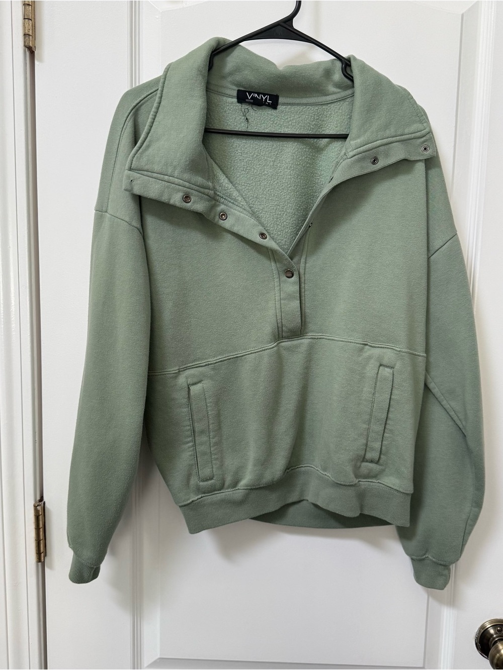 VINYL Sage Green Pullover Fleece Top